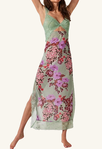 Summer Lace Slit Dress