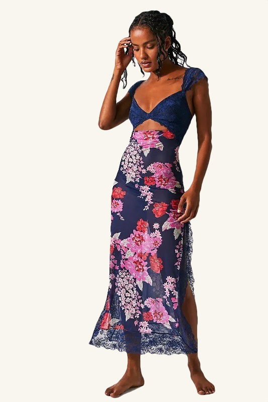 Summer Lace Slit Dress