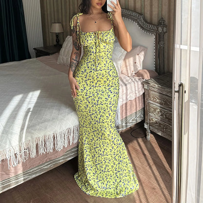 Retro Floral Maxi Dress